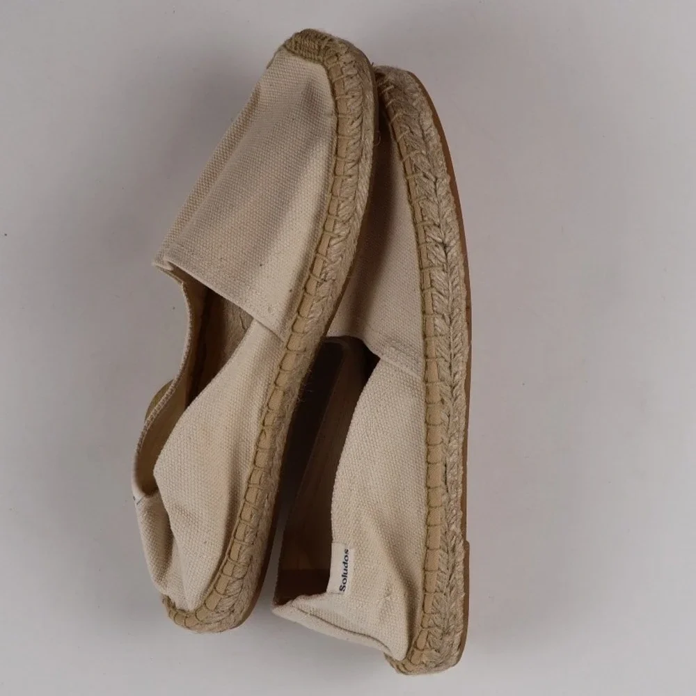 Soludos Dali Canvas Espadrille Flats Beige Neutral Size 6-6.5 NEW